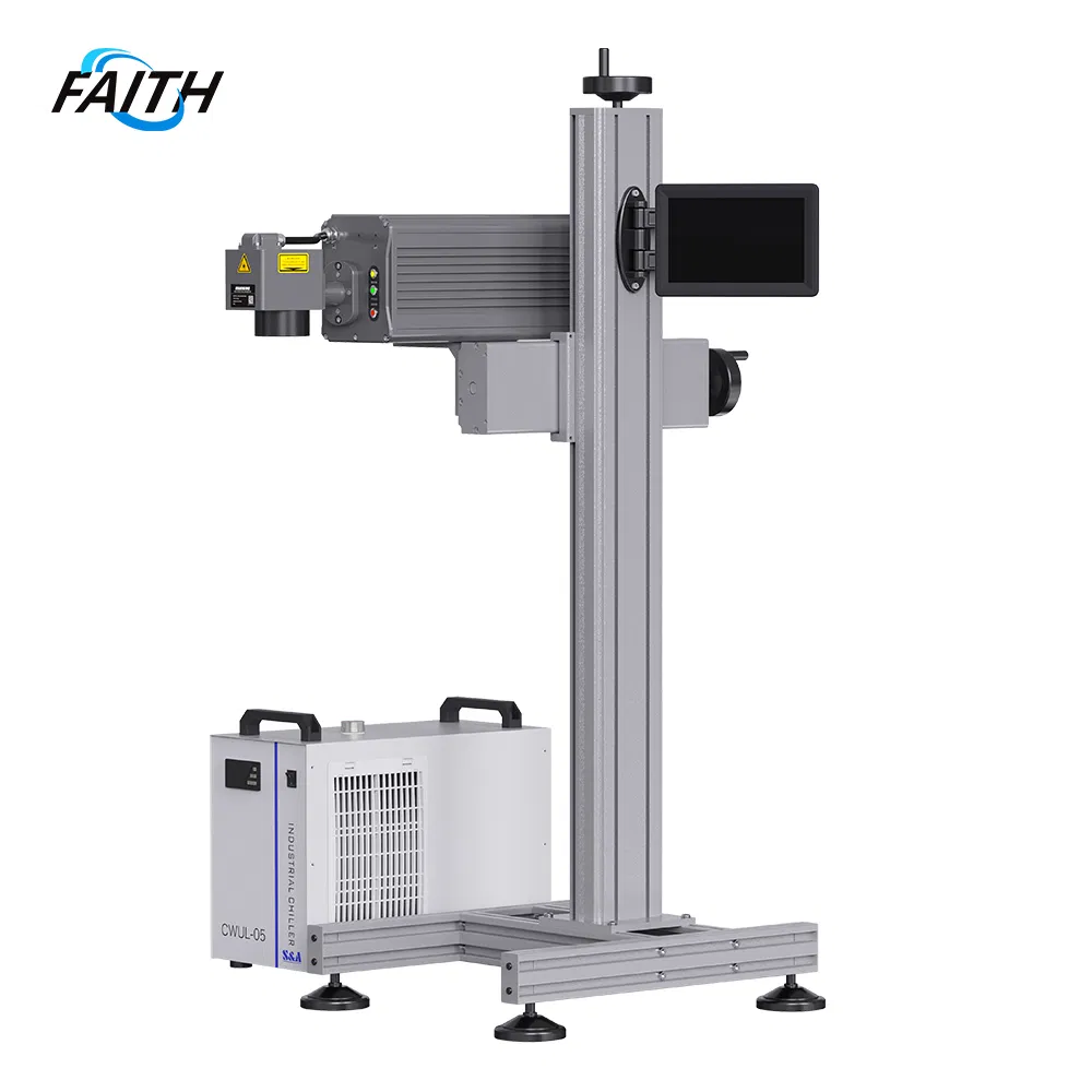 Faith High Speed Flying UV Laser Marking Machine for Cap, Plastic, Glass, HDPE, Pet, PVC, Film with CE Certification