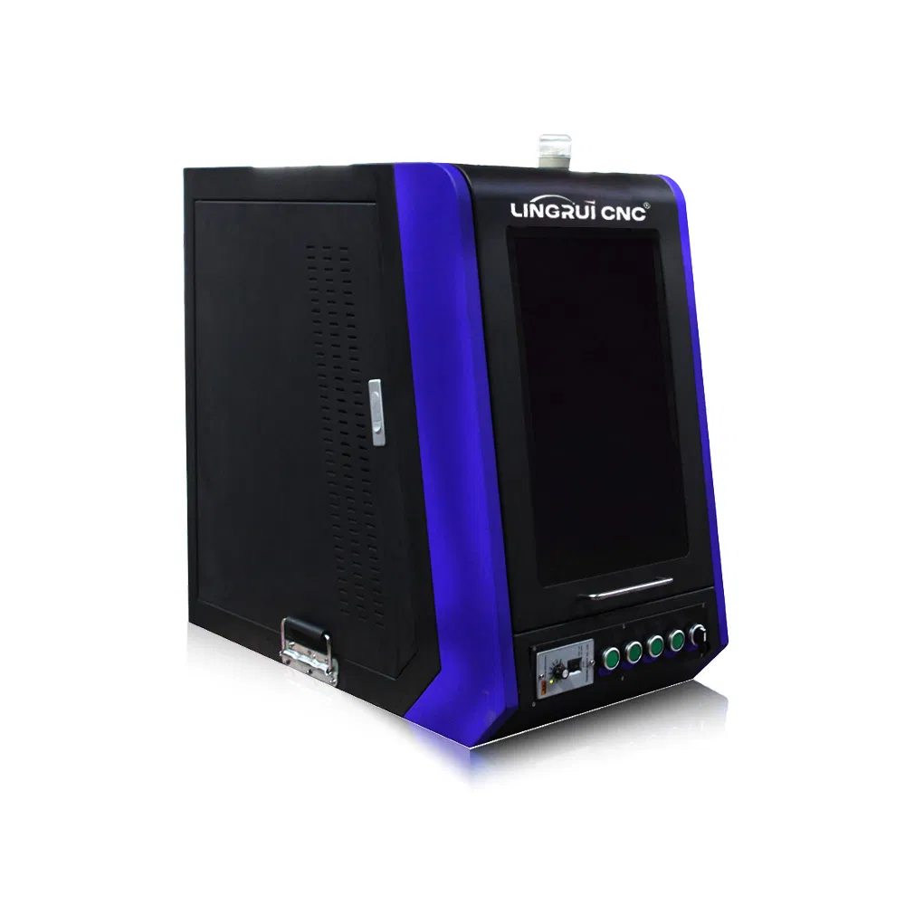 Enclosed 50W Small Jewelry Ring Bracelet Fiber Laser Marking and Engraving Machine with Rotary