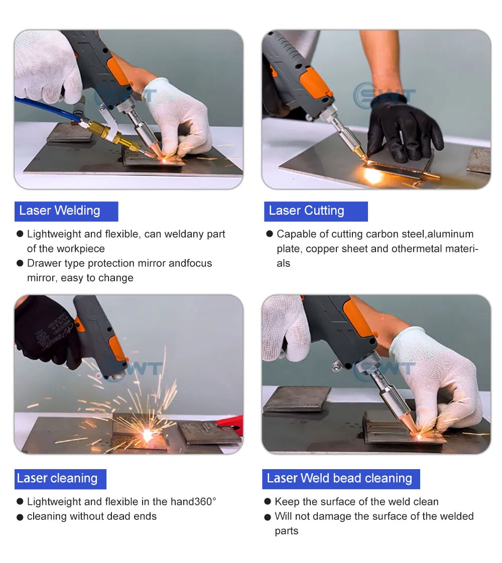 Swt Laser 1000W 1500W 2000W Super Handheld Portable Stainless Spot Fiber Laser Welding Machine System