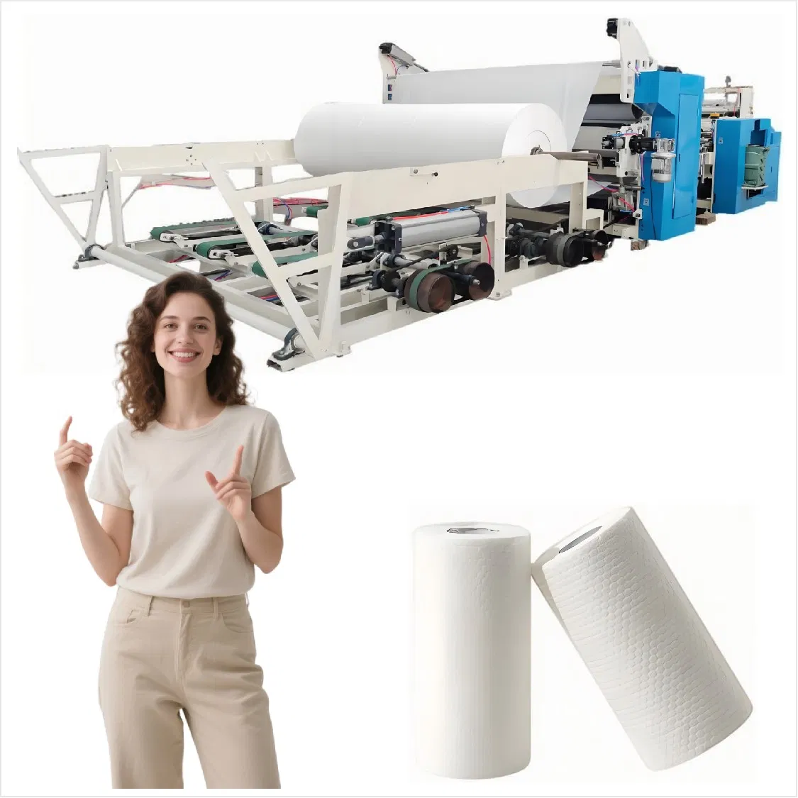 Kitchen Towel Paper Fully Automated Production Line - High-Speed Rewinding &amp; Cutting Machine