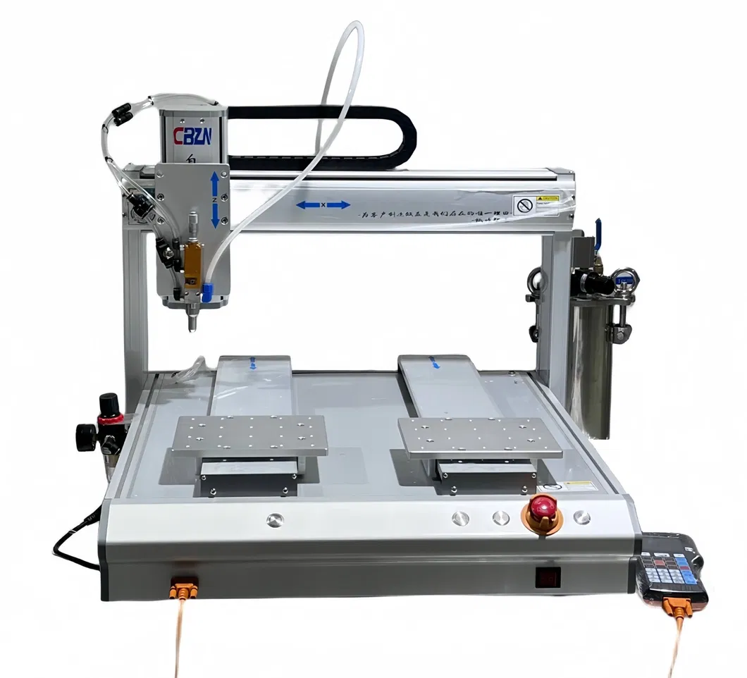 Single head double platform fully automatic glue dispensing machine