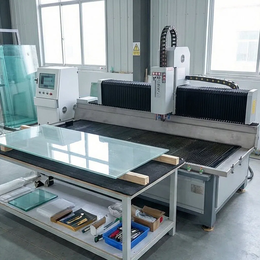 3-Axis CNC Glass Milling Machine Automatic CNC Engraving and Milling Machine New Design Glass Working Center with Core Motor Engine PLC and Pump Components