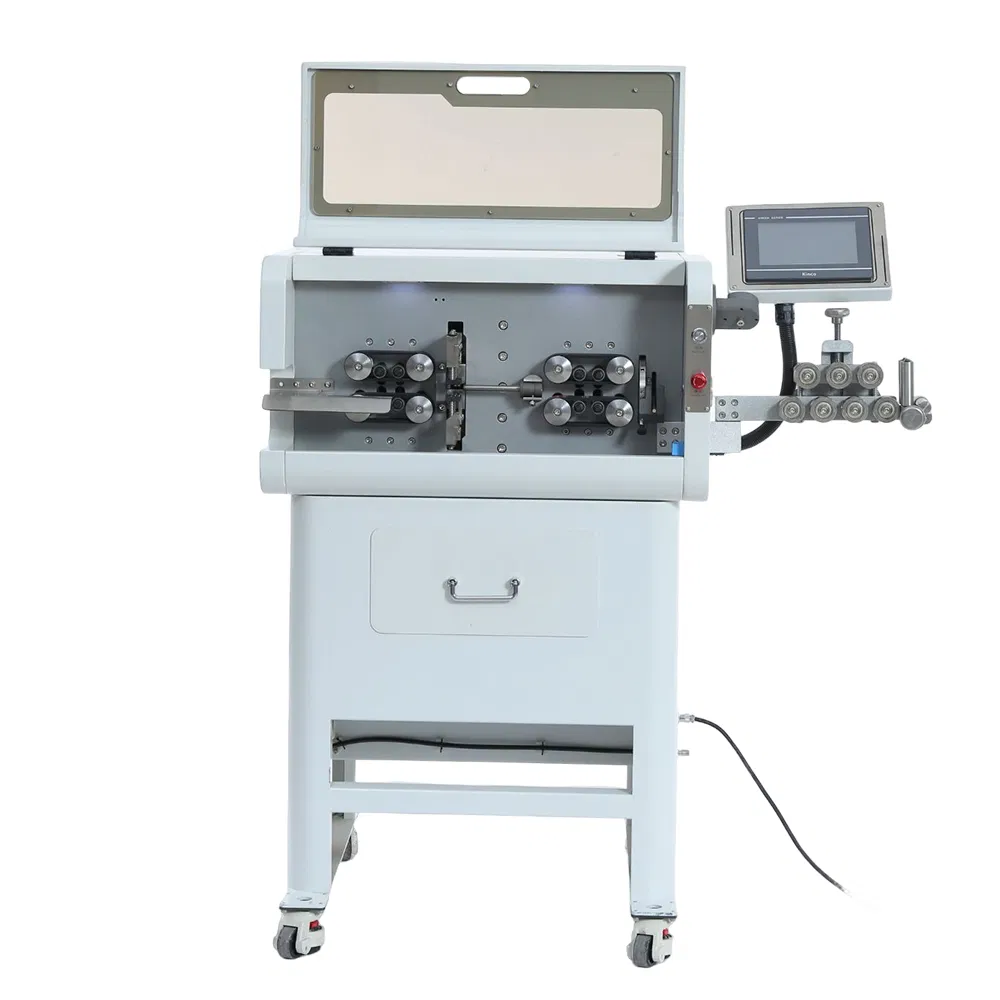 Floor Model Servo Cutter Automatic 30sqmm 16mm Diameter Cores Wire Cable Cut and Strip Machine