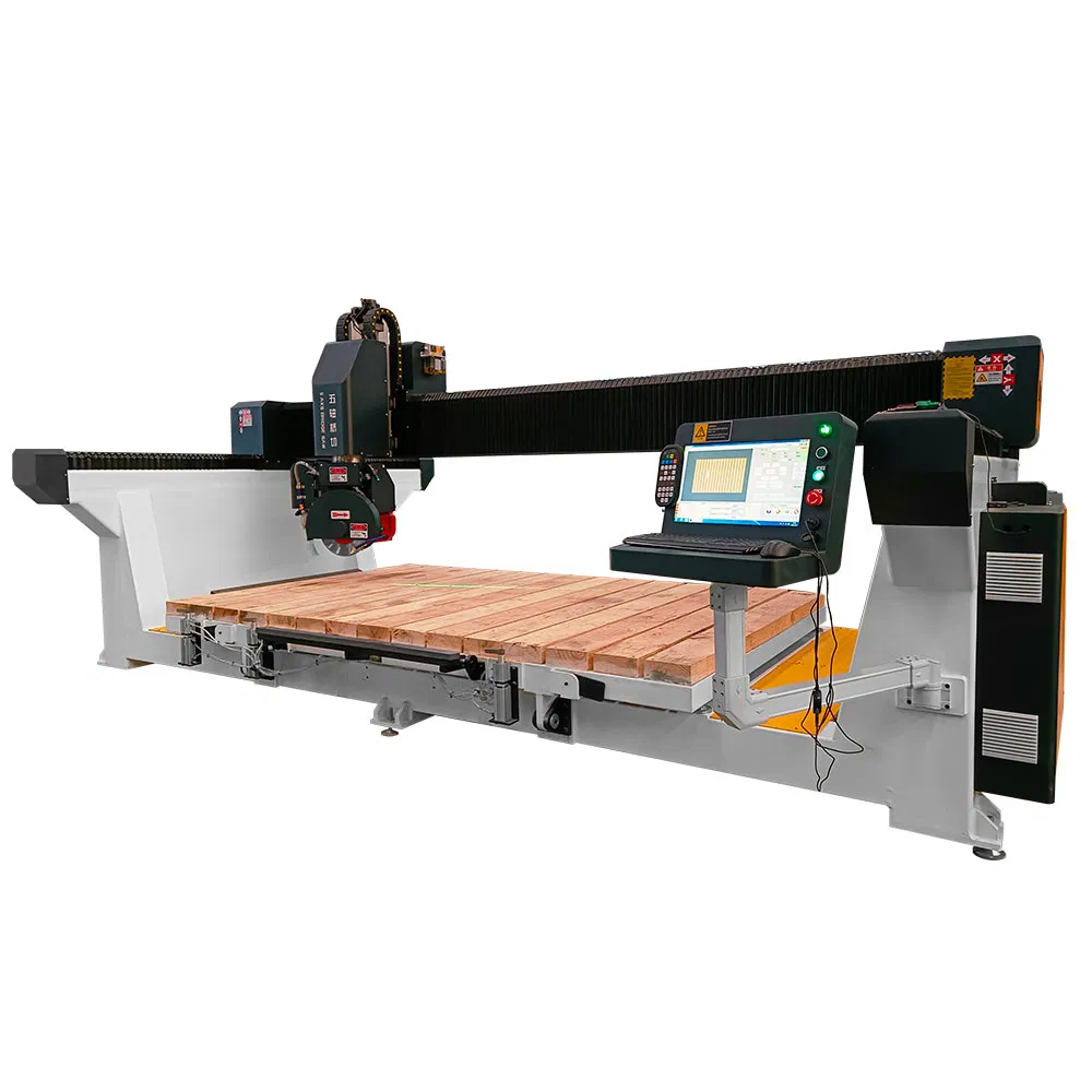 5 Axis CNC Senke Control System Bridge Saw Cutting Stone Slab Countertop Processing Equipment