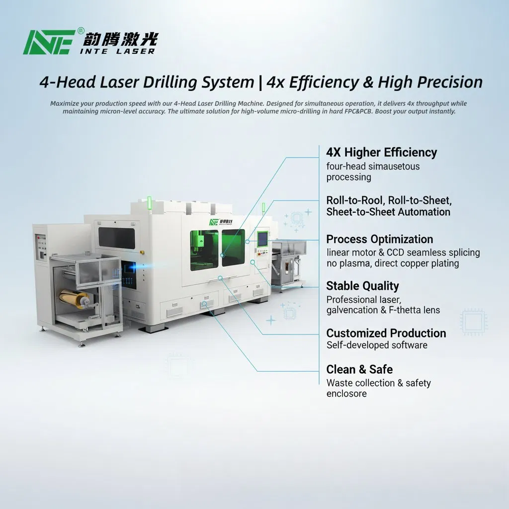 Advanced 4-Head Laser Drilling System: Cutting-Edge Technology for High-Speed PCB, Flexible Circuits &amp; Lithium Battery Applications