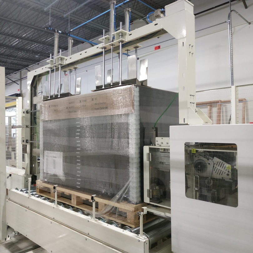 Automated Strapping System with One Flow Tensioning Cutting and Welding Process