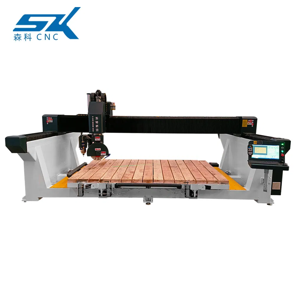 5 Axis CNC Senke Control System Bridge Saw Cutting Stone Slab Countertop Processing Equipment