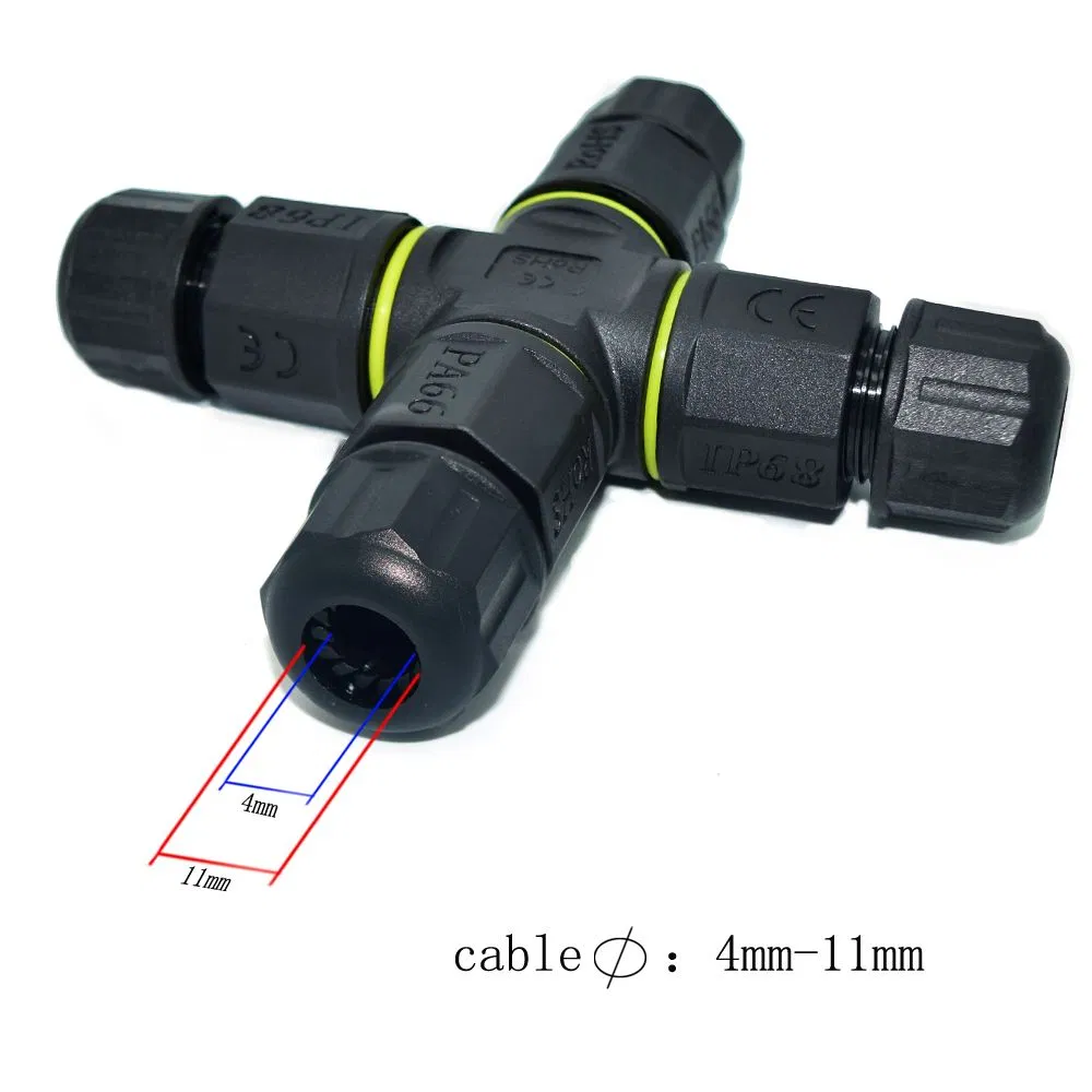 4 Way Wire Splitter Waterproof Cable Connector 2 3pin