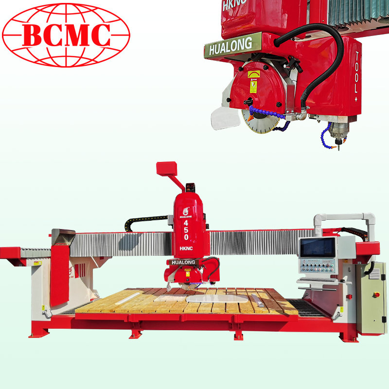 Bcmc 5 Axis CNC Italian Control System Bridge Saw Max Blade 650mm Cutting Stone Slab Countertop Processing Equipment