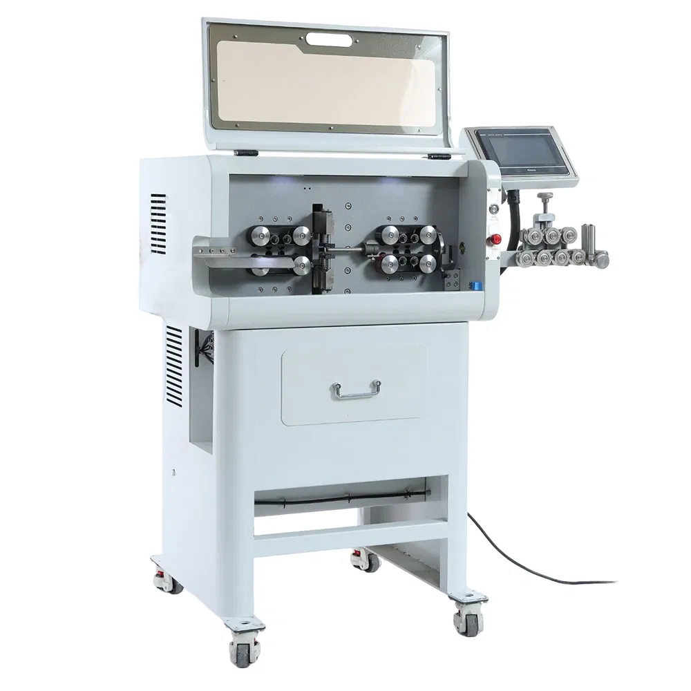 Floor Model Servo Cutter Automatic 30sqmm 16mm Diameter Cores Wire Cable Cut and Strip Machine