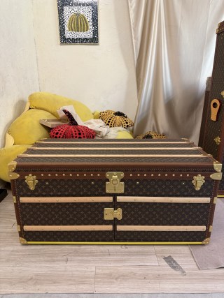 China Classic Monogram Double Door Coffee Table Trunk Luxury Storage Furniture Manufacturer, Factory