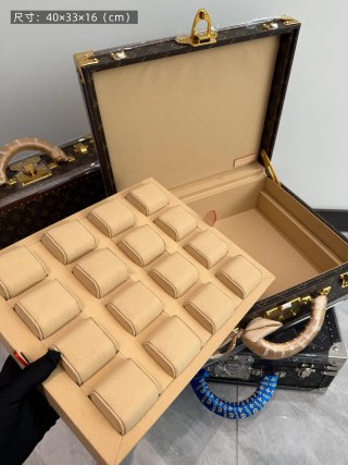 High-Quality Louis Vuitton Style 18-Slot Watch Box, Luxury Classic Monogram Hard Case Watch Storage with Secret Compartment Manufacturers, Exporter
