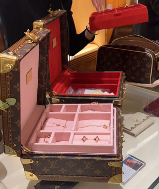 Wholesale Luxury LV Inspired Jewelry Storage Trunk, Handcrafted Hard Case Jewelry Box Factory, Exporter