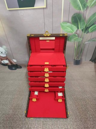 High-Quality Louis Vuitton Luxury Jewelry Trunk – Monogram Canvas with Vibrant Red Interior Factories, Service
