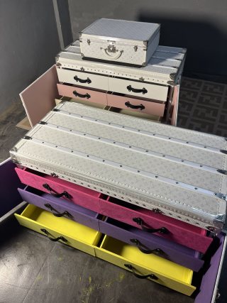High-Quality Polar White Monogram 6-Drawer Trunk Coffee Table Manufacturer, Service