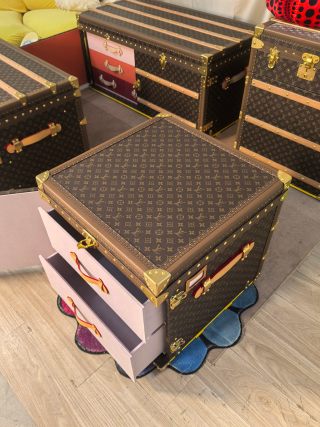 High-Quality 2026S New LV Style Monogram Side Table 2 Drawer Storage Supplier, Factories