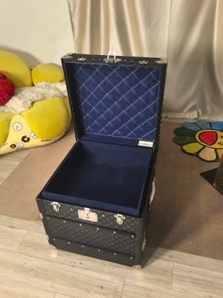 High-Quality Black Monogram 2-Drawer Side Table Trunk Style Nightstand  Suppliers, Exporters