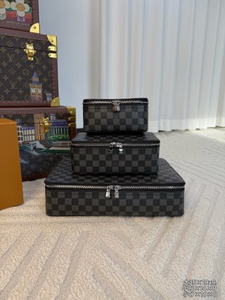 High-Quality Luxury LV Inspired Modern Travel Jewelry Case, 3-Size Set Jewelry Storage Box  Exporter, Exporters