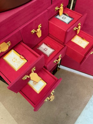 Famous LV-Style Monogram Roulette & Poker Trunk | Custom Gaming Storage Cabinet Manufacturers, Supplier