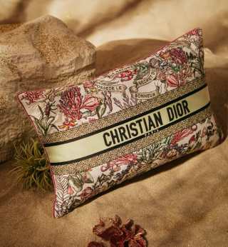 China Christian Dior Cabinet de la Mer Series Embroidered Lumbar Cushion Supplier, Product