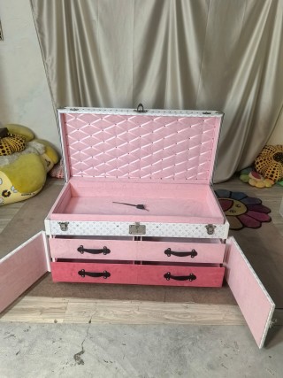 Famous LV White Monogram Double-Door Coffee Table Trunk (Custom Lining) Manufacturer, Suppliers