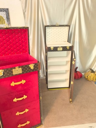 Famous Luxury Monogram Tall Storage Cabinet - Red Velvet / Off-White Interior Options Manufacturer, Exporters