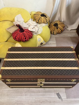 China Classic Monogram Double Door Coffee Table Trunk Luxury Storage Furniture Manufacturer, Factory