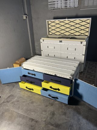 Famous Luxury LV Style Trunk Coffee Table 6 Drawer Storage Factories, Service
