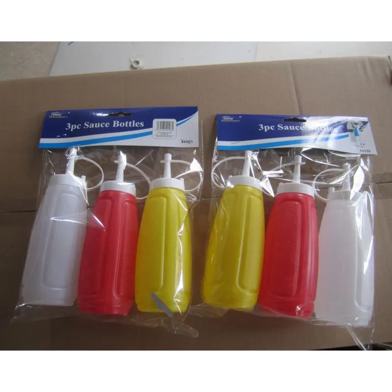 High-Quality PE Plastic Ketchup and Mustard Bottles with Screw Cap for Household Use as Drinkware Supplier, Suppliers