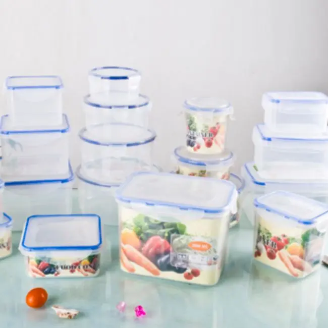 Transparent food storage plastic food container