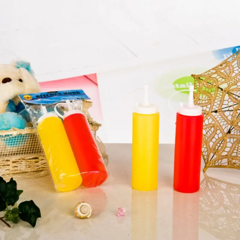 High-Quality PE Plastic Ketchup and Mustard Bottles with Screw Cap for Household Use as Drinkware Supplier, Suppliers