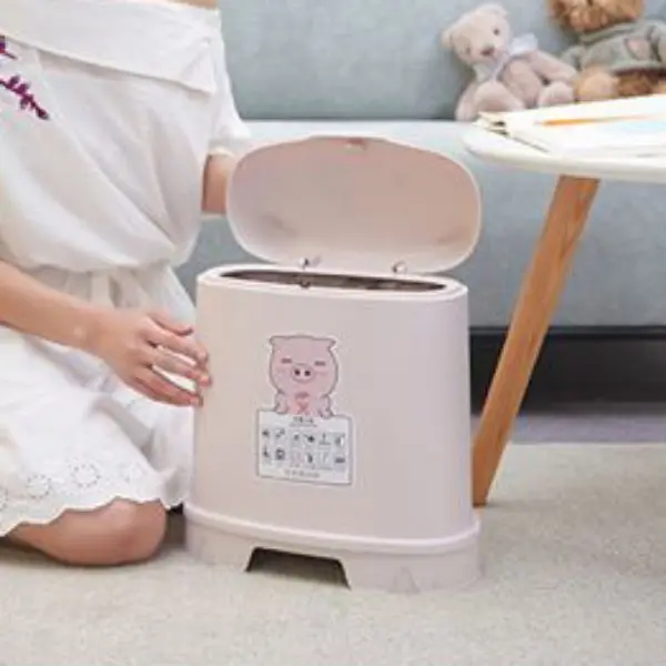 Wholesale office Kitchen Household dustbin plastic Trash Can with lid