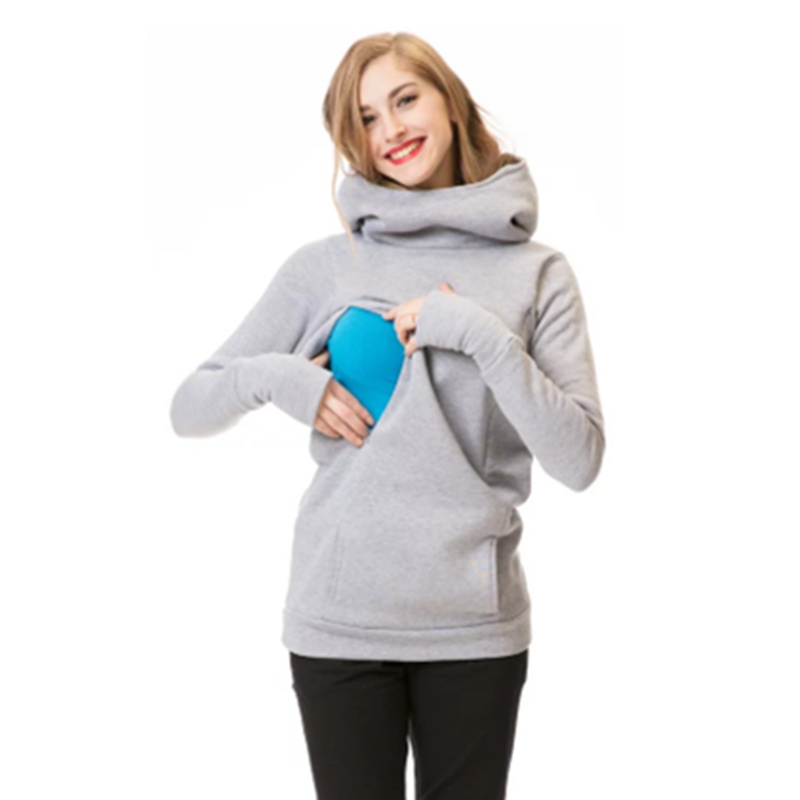 Hot sales Breastfeeding maternity garment with added insulation and thickening, with a hood and long sleeves