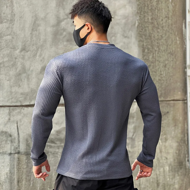 Custom Designer O-Neck Casual Men Loose Knitted Pullover Sweater Fitness Clothes