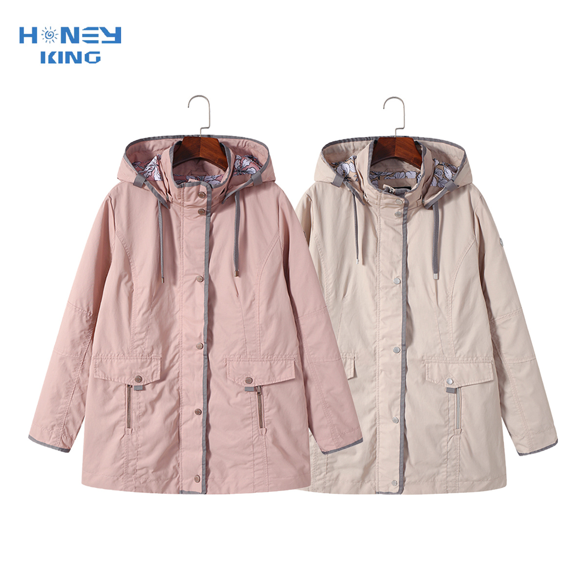 Ladies windproof jacket detail 1