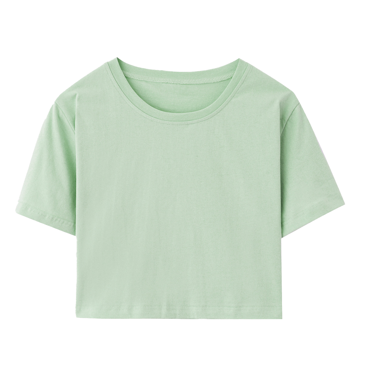 CB106-KL210CT Women's Breathable Cotton Streetwear Croptop T-Shirt-Loose Fit Gym Workout Top