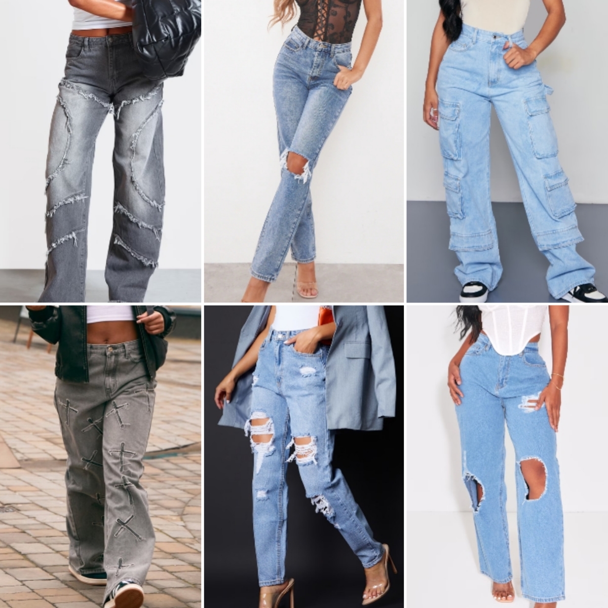 Manufacturer Direct Stylish Comfortable Multi-Functional Jeans Women's High Waisted Wide Leg Denim Trousers Random Delivery