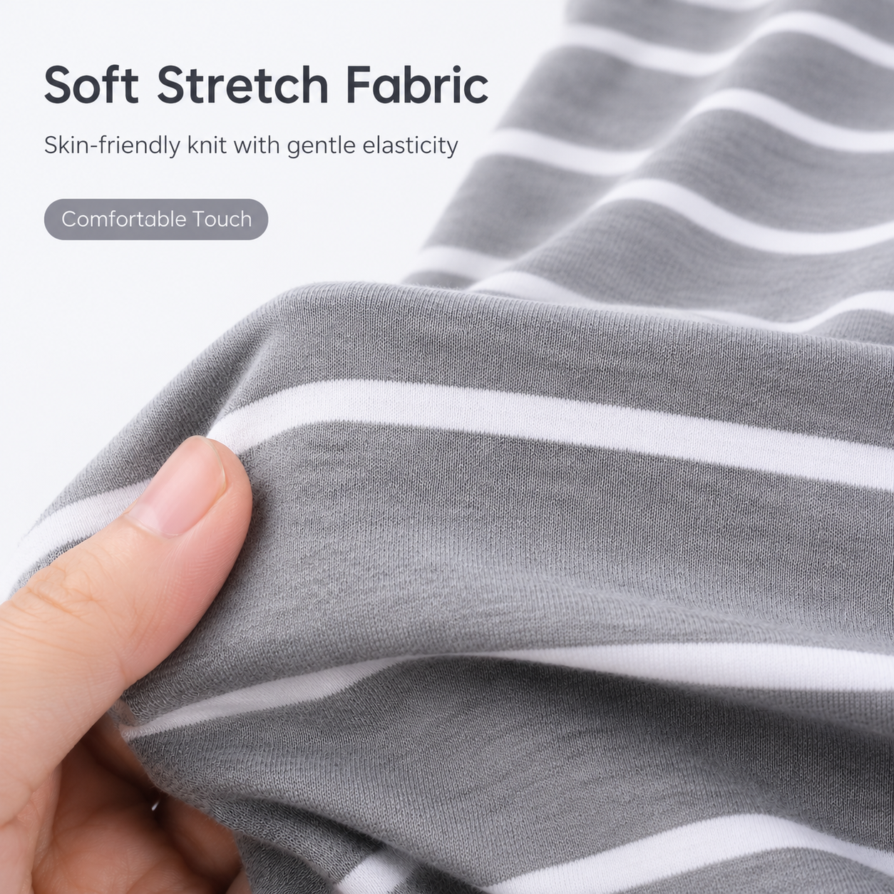 Wholesale OEM Cotton Striped Nursing Dress Short Sleeve Breastfeeding Midi Maternity Dress for Women