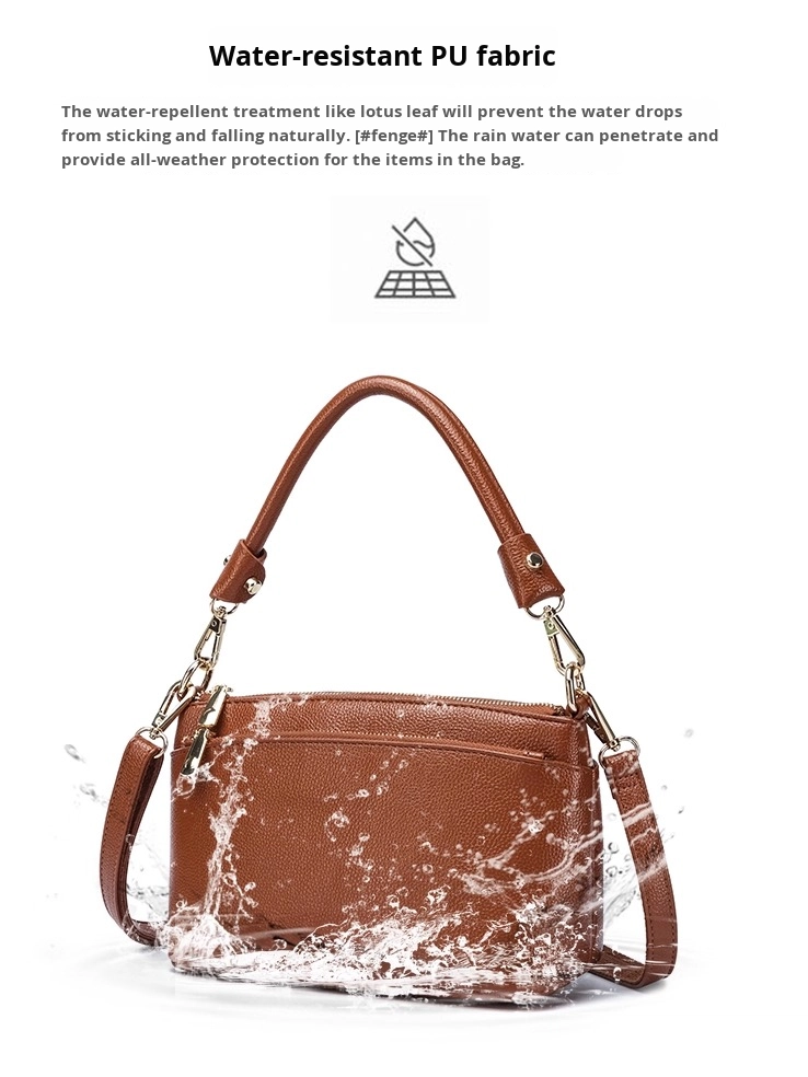 Women's Eco-Friendly Genuine Leather Luxury Crossbody Bag Single Shoulder Chains Waterproof Fashion Mom Style Winter Autumn