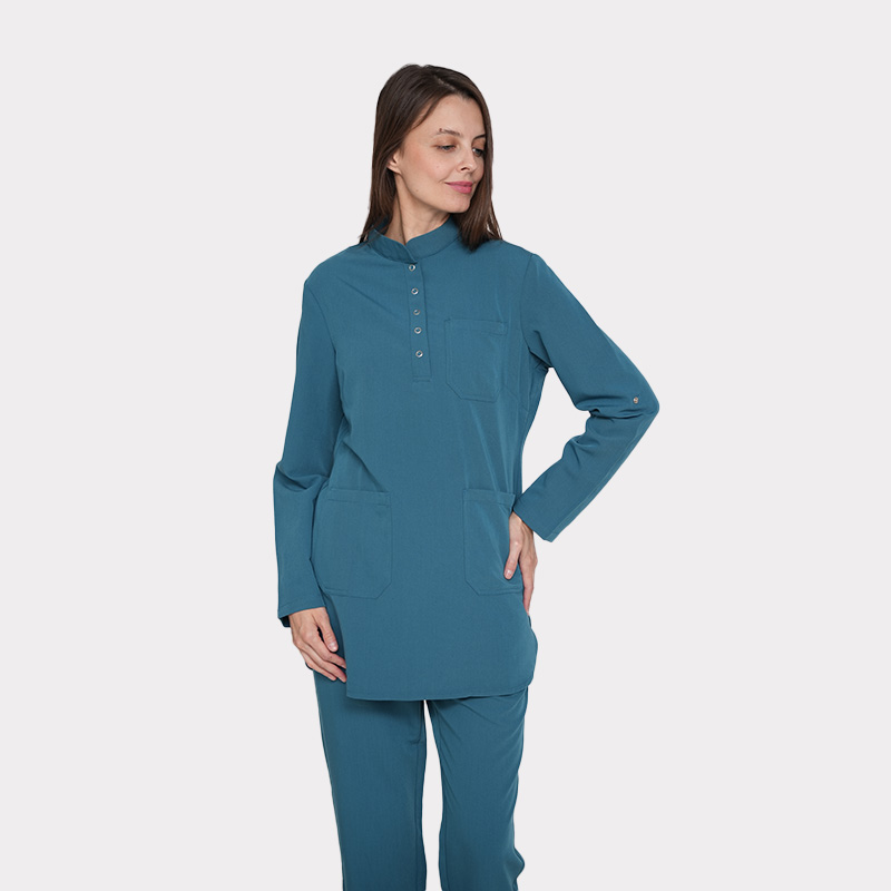 Modest Muslim Women's Long Sleeve Hospital Scrubs Comfortable Uniform for Medical Use
