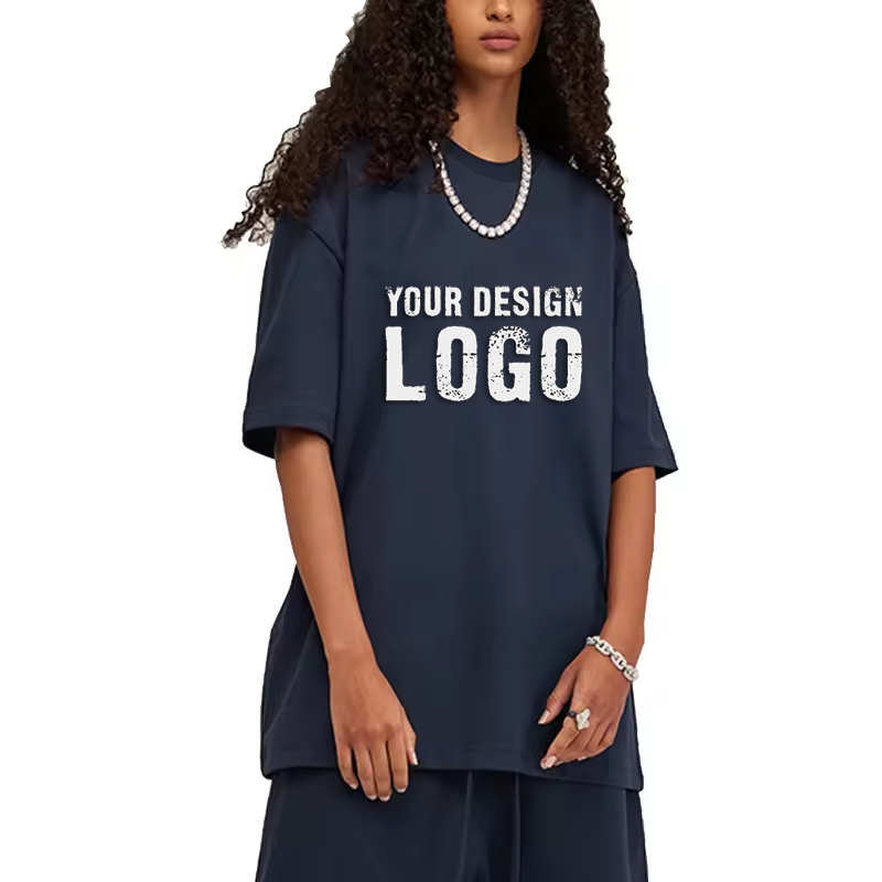 High Quality 305g Cotton Drop Shoulder Plus Size Women's T Shirt Street Casual Loose Sport Half Sleeve Oversized Lady T Shirts