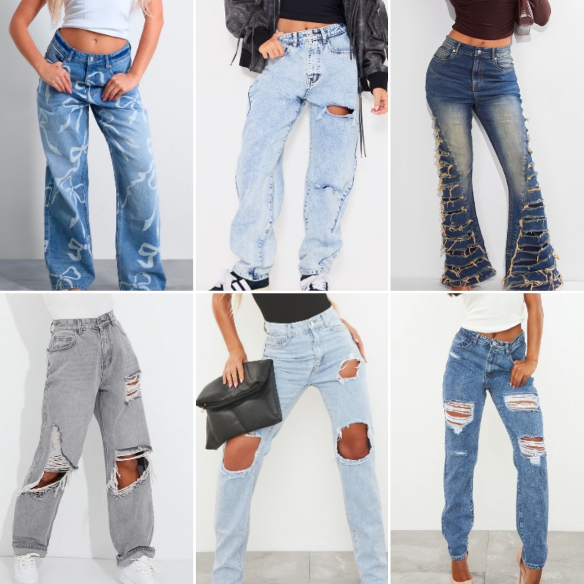 Manufacturer Direct Stylish Comfortable Multi-Functional Jeans Women's High Waisted Wide Leg Denim Trousers Random Delivery