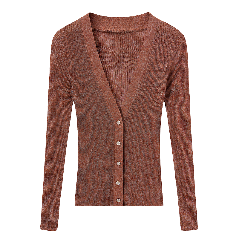 Women's Casual Knitwear V-Neck Long Sleeve Button Autumn Fashion Sweater Cardigan