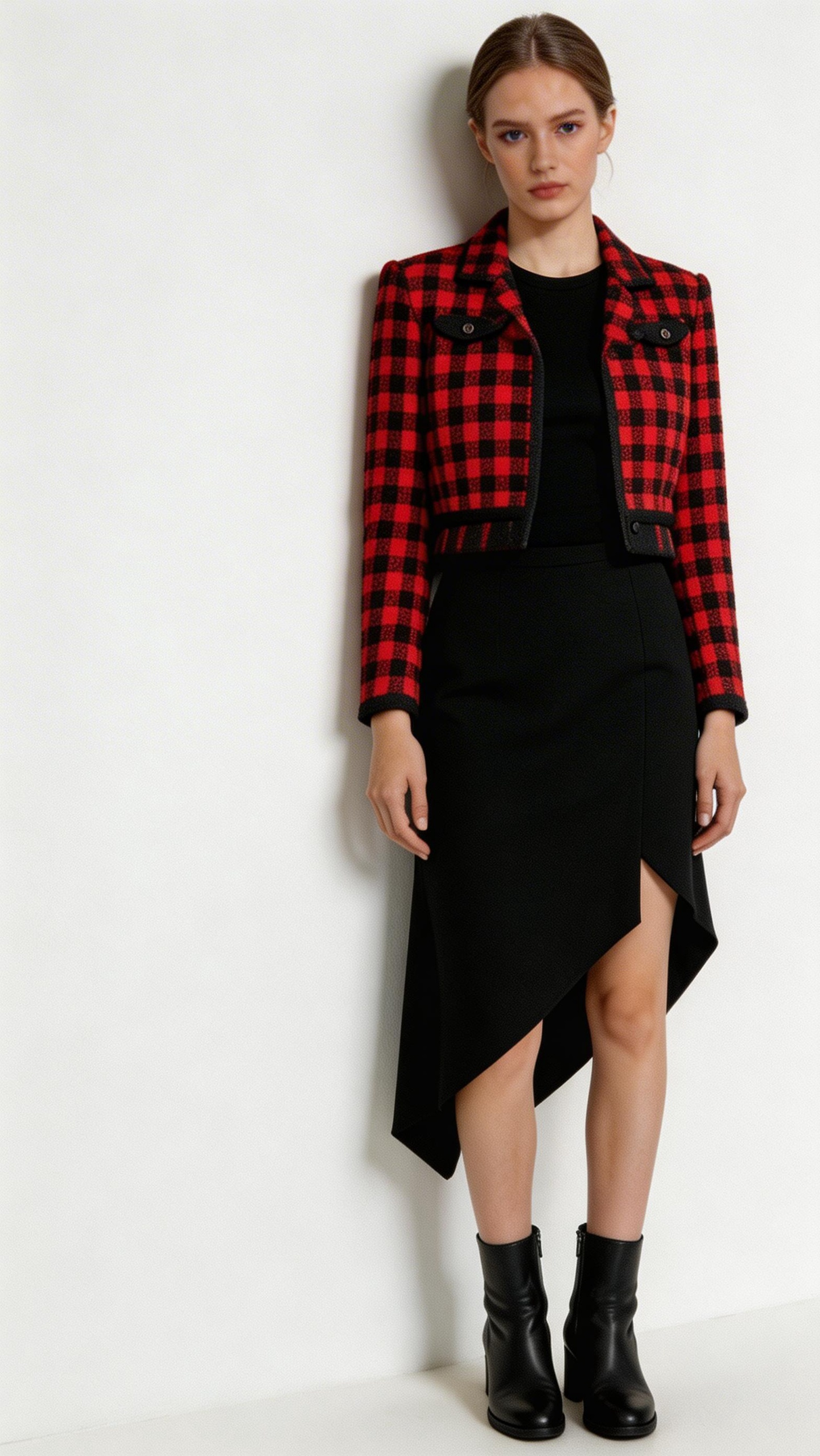 Trendy Woven Short Color Blocking Coat for Women with Slim Fit Design Lightweight Casual Outerwear for Winter