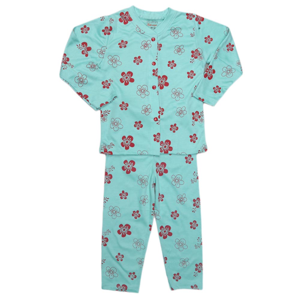 Girls Sleeping Suit - Cyan