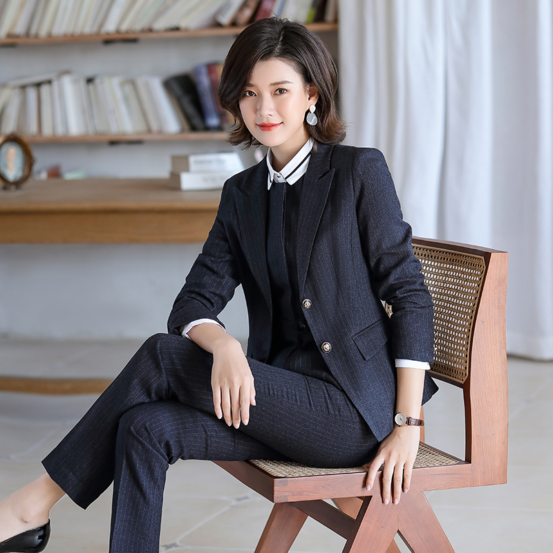 Professional Women's Bank &amp; Business Suit Front Desk Hotel Cashier Vest Overalls Elegant Dress for Office Hospitality Industries