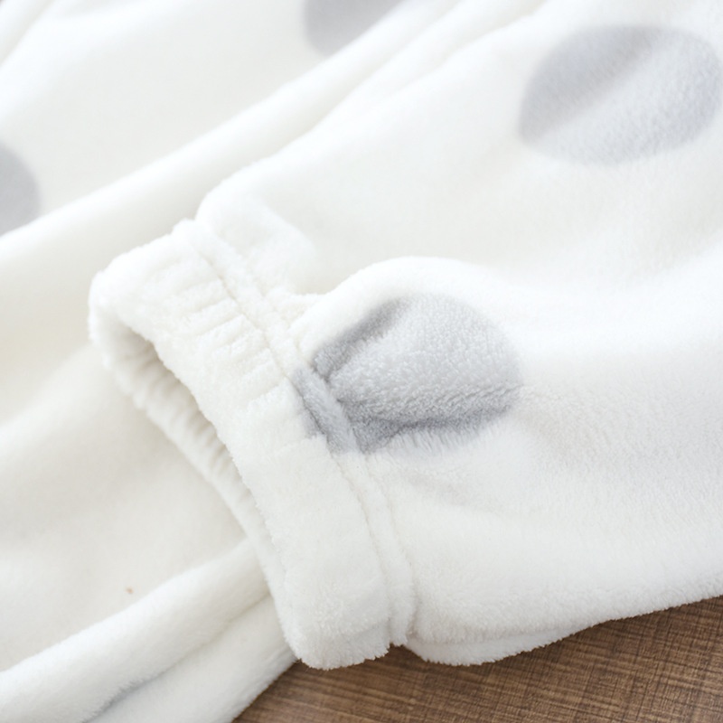 Women's Thick Flannel Pajama Pants Autumn Winter Warm Large Size Loose Trousers Coral Fleece Knitted Loungewear Casual Cute