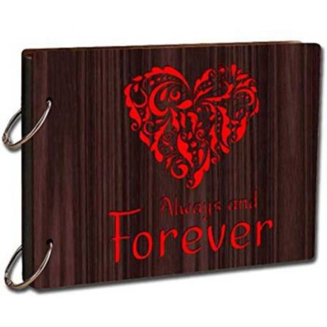 Wooden scrapbook album