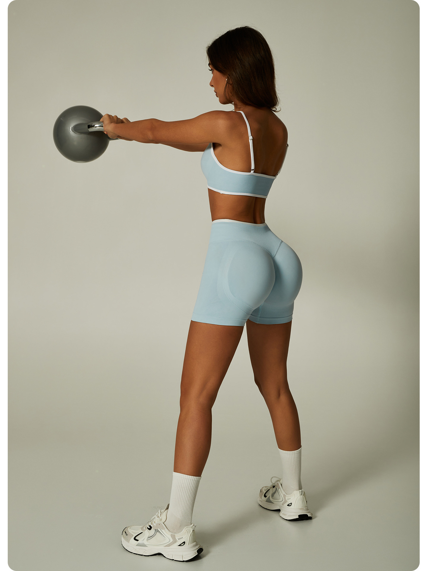 L-CP053 Women's Sportswear Sets Seamless Yoga Sets Breathable High-waisted Yoga Sets Color Blocking Pilates Gym Fitness Sets