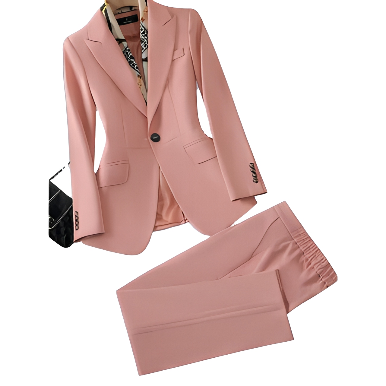 2026 Premium Dusty Pink Women's Business Suit Sets Luxury Slim Fit Formal Notched Collar 2-Piece Office Smoking Jacket Set